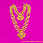 One Gram Gold Forming  Kerala Model Double Line Haram And Necklace