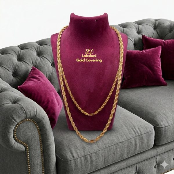 One Gram Gold Forming Lotus Plain Chain