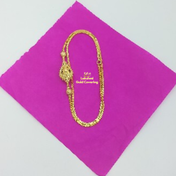 One Gram Gold Forming  Mullu Lakshmi SQ Mugappu Chain