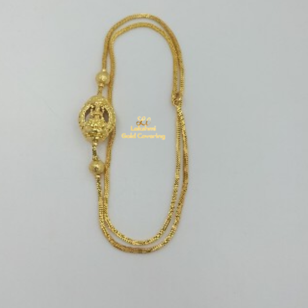 One Gram Gold Forming Round Lakshmi SQ Mugappu Chain