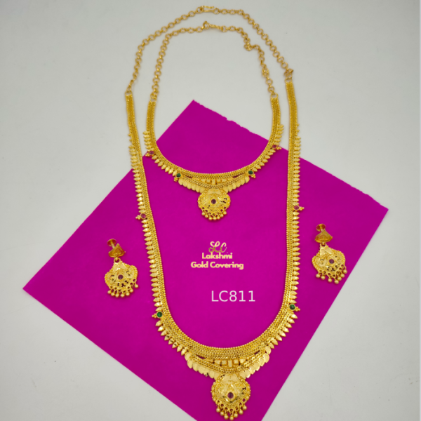 One Gram Gold Forming Traditional Harm  And Necklace