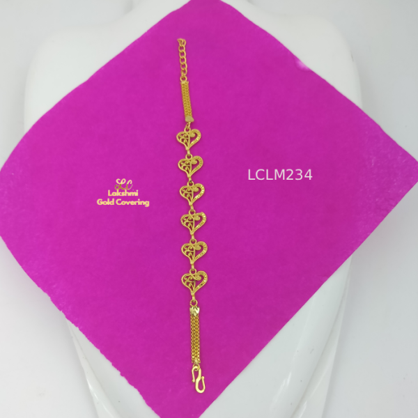 One Gram Gold Forming Heart Flower Bracelet
