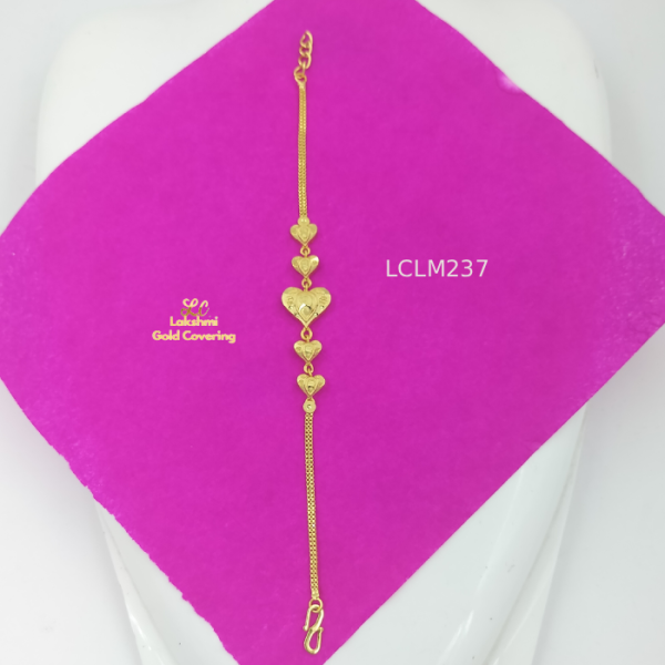 One Gram Gold Forming 5 Heart Bracelet