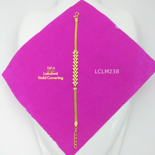 One Gram Gold Forming Double Leaf Bracelet