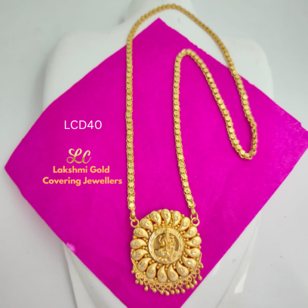 One Gram Gold Forming Round Lakshmi Dollar Star Chain