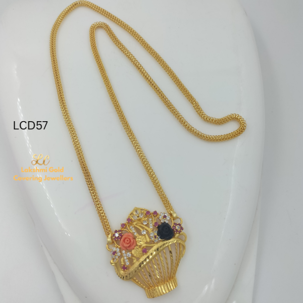 One Gram Gold Forming Poonthotti Dollar Chain