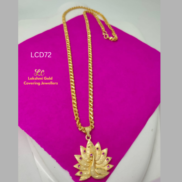 One Gram Gold Forming OM Mayil Dollar Chain
