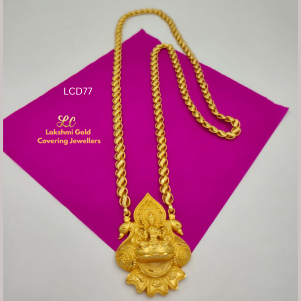 One Gram Gold Forming Peacock Lakshmi  Dollar Chain