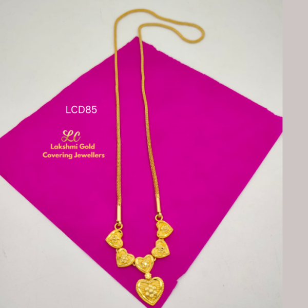 One Gram Gold Forming Heart Dollar Chain