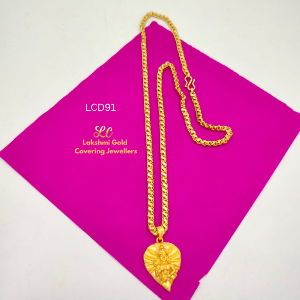 One Gram Gold Forming Leaf Murugar  Dollar Chain