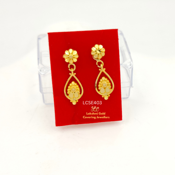 One Gram Gold Forming Flower Lamp Earing
