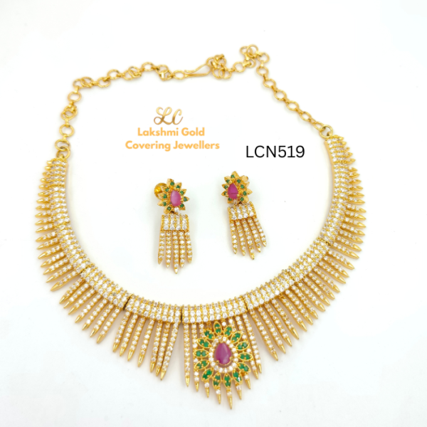One Gram Gold Forming Mullu Stone Necklace