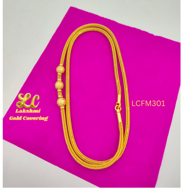 One Gram Gold Formimg  24 Inch Mugappu Chain