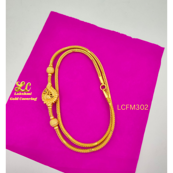 One Gram Gold Forming  Mayil Mugappu Chain