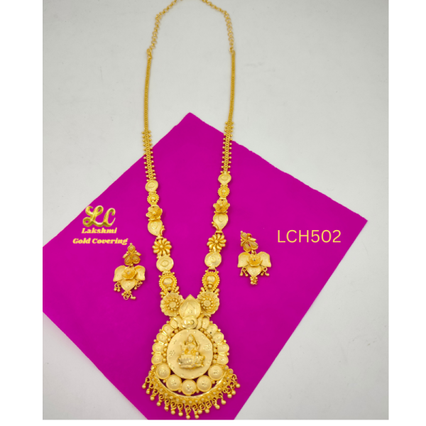 One Gram Gold Forming Round Lakshmi Harram