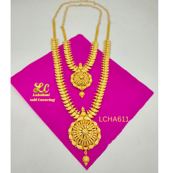 One Gram Gold Forming Different Flower Haram And Necklace