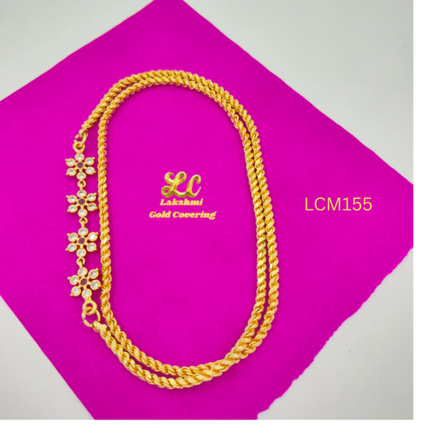 One Gram Gold Forming Mugappu Chain