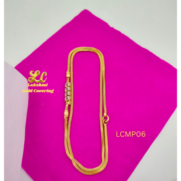 One Gram Gold Forming Mugappu chain 24 inch