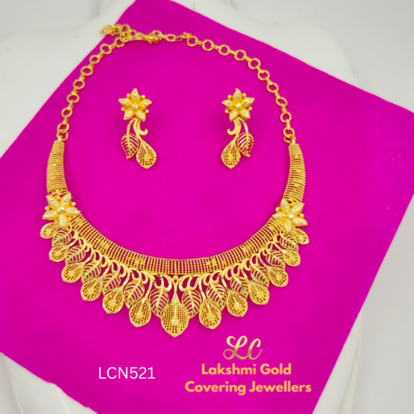 One Gram Gold Forming Leaf Necklace