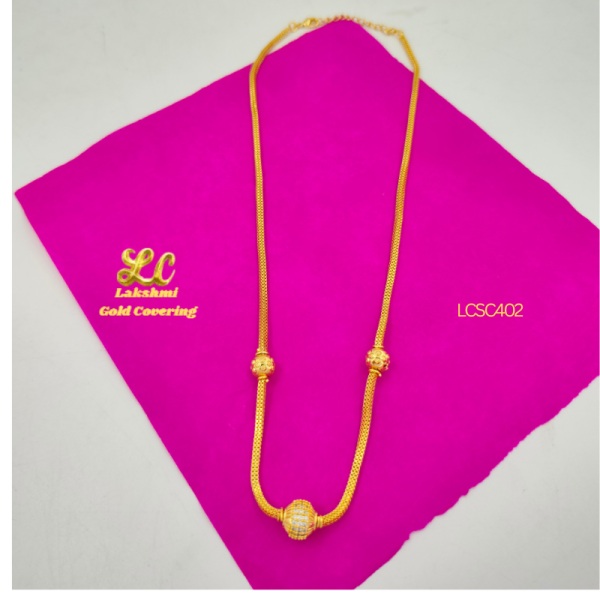 One Gram Gold Forming White Stone Ball Short Chain